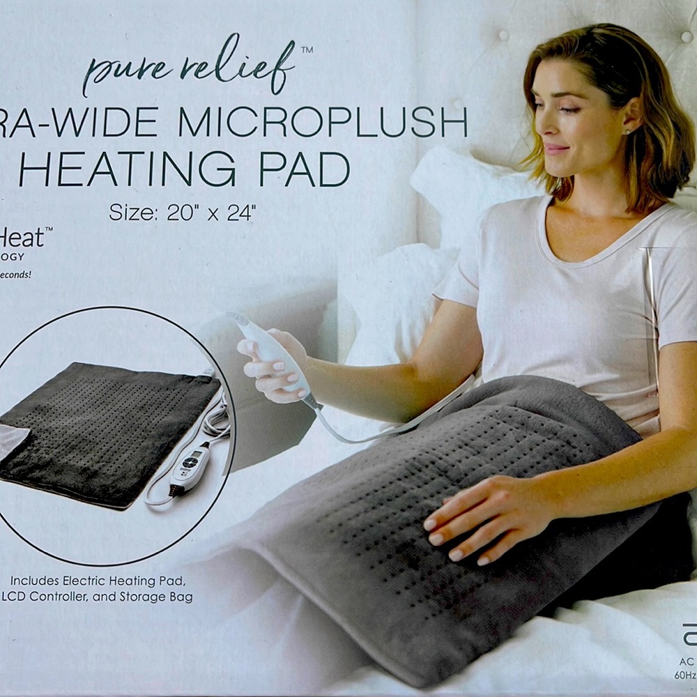 Micro plush heating pad. 5 years warranty.